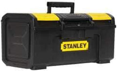 Stanley - 3 Compartment Tool Box - 18-7/8" Wide x 10-1/4" Deep x 9" High, Polypropylene, Black/Yellow - USA Tool & Supply