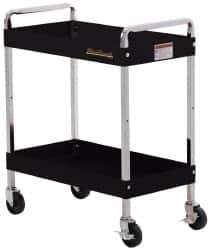 Blackhawk by Proto - 350 Lb Capacity, 30" Wide x 16" Long x 35-1/2" High Standard Utility Cart - 2 Shelf, Steel, Swivel Casters - USA Tool & Supply