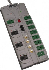 Tripp-Lite - 12 Outlets, 120 VAC15 Amps, 10' Cord, Power Outlet Strip - Floor, Keyhole Mount, 5-15 NEMA Configuration, 11.88" Strip - USA Tool & Supply