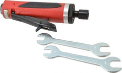 Sioux Tools - 1/4" Collet, Straight Handle, Straight Air Die Grinder - 18,000 RPM, Rear Exhaust, 30 CFM, 1 hp, 6.21 bar, 1/4 NPT - USA Tool & Supply