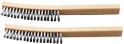 Ability One - 4 Rows x 1 Column Steel Plater's Brush - 13" OAL, 1" Trim Length, Wood Curved Handle - USA Tool & Supply