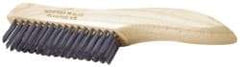 Ability One - 2 Rows x 1 Column Stainless Steel Scratch Brush - 10" OAL, 1" Trim Length, Plastic Shoe Handle - USA Tool & Supply