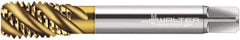 Walter-Prototyp - 1-8 UNC 4 Flute 2B Modified Bottoming Spiral Flute Tap - Cobalt, TiN Finish, 5-1/8" OAL, Right Hand Flute, Right Hand Thread, Series A2256705 - USA Tool & Supply