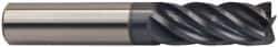 Accupro - 1", 5 Flute, Single End, Solid Carbide, 0.03" Corner Radius End Mill - 6" OAL, 37° Helix, Right Hand Flute, 2" LOC, Right Hand Cut - USA Tool & Supply