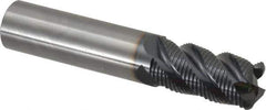 OSG - 3/4" Diam, Fine Pitch, 1-1/4" LOC, 4 Flute Solid Carbide 0.125" Corner Radius Roughing End Mill - TiAlN Finish, 4" OAL, 3/4" Shank Diam, Single End, Centercutting - USA Tool & Supply
