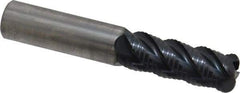 OSG - 1/2" Diam, Fine Pitch, 1-1/4" LOC, 4 Flute Solid Carbide 0.125" Corner Radius Roughing End Mill - TiAlN Finish, 3" OAL, 1/2" Shank Diam, Single End, Centercutting - USA Tool & Supply