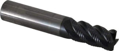OSG - 5/8" Diam, Fine Pitch, 1-1/4" LOC, 4 Flute Solid Carbide 0.03" Corner Radius Roughing End Mill - TiAlN Finish, 3-1/2" OAL, 5/8" Shank Diam, Single End, Centercutting - USA Tool & Supply