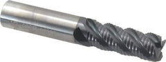 OSG - 1/2" Diam, Fine Pitch, 1-1/4" LOC, 4 Flute Solid Carbide 0.06" Corner Radius Roughing End Mill - TiAlN Finish, 3" OAL, 1/2" Shank Diam, Single End, Centercutting - USA Tool & Supply