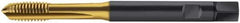 Walter-Prototyp - M8x1.25 Metric, 3 Flute, TiN Finish, Cobalt Spiral Point Tap - Plug Chamfer, Right Hand Thread, 90mm OAL, 12.5mm Thread Length, 8mm Shank Diam, 6HX Class of Fit, Series S2021305 - Exact Industrial Supply
