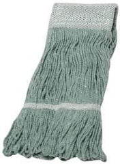 Ability One - 5" Green Head Band, Medium Rayon Loop End Mop Pad - Quick Change Connection - USA Tool & Supply