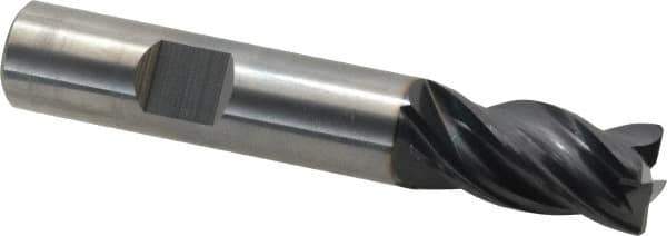OSG - 1/2", 4 Flute, Single End, Solid Carbide, Corner Chamfer End Mill - 3" OAL, 35° Helix, Right Hand Flute, 1" LOC, Right Hand Cut - USA Tool & Supply