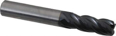 OSG - 1/2", 4 Flute, Single End, Solid Carbide, 0.09" Corner Radius End Mill - 3-1/2" OAL, Right Hand Flute, 1-1/4" LOC, Right Hand Cut - USA Tool & Supply