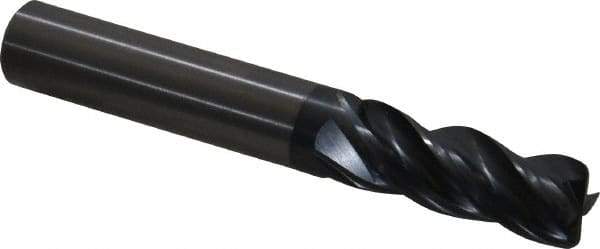 OSG - 1/2", 4 Flute, Single End, Solid Carbide, 0.06" Corner Radius End Mill - 3-1/2" OAL, Right Hand Flute, 1-1/4" LOC, Right Hand Cut - USA Tool & Supply