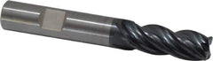 OSG - 1/2", 4 Flute, Single End, Solid Carbide, 0.06" Corner Radius End Mill - 3-1/2" OAL, 35° Helix, Right Hand Flute, 1-1/4" LOC, Right Hand Cut - USA Tool & Supply
