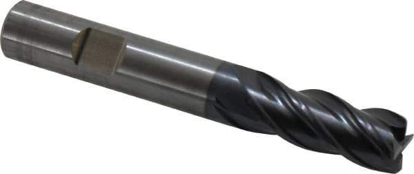 OSG - 1/2", 4 Flute, Single End, Solid Carbide, 0.045" Corner Radius End Mill - 3-1/2" OAL, Right Hand Flute, 1-1/4" LOC, Right Hand Cut - USA Tool & Supply