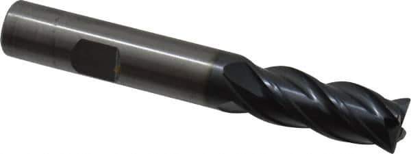 OSG - 1/2", 4 Flute, Single End, Solid Carbide, 0.015" Corner Radius End Mill - 3-1/2" OAL, Right Hand Flute, 1-1/4" LOC, Right Hand Cut - USA Tool & Supply