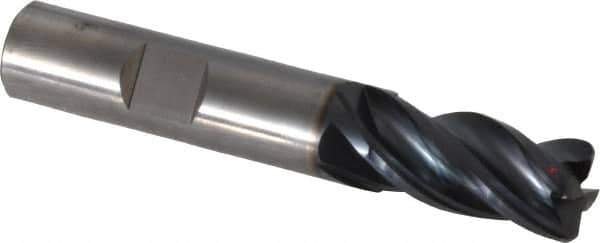OSG - 1/2", 4 Flute, Single End, Solid Carbide, 0.06" Corner Radius End Mill - 3" OAL, 35° Helix, Right Hand Flute, 1" LOC, Right Hand Cut - USA Tool & Supply