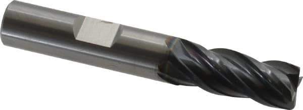 OSG - 7/16", 4 Flute, Single End, Solid Carbide, 0.03" Corner Radius End Mill - 2-3/4" OAL, 35° Helix, Right Hand Flute, 1" LOC, Right Hand Cut - USA Tool & Supply
