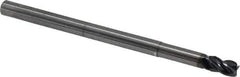 OSG - 1/4", 4 Flute, Single End, Solid Carbide, 0.03" Corner Radius End Mill - 4" OAL, 35° Helix, Right Hand Flute, 3/8" LOC, Right Hand Cut, 1-1/4" Extended Reach - USA Tool & Supply