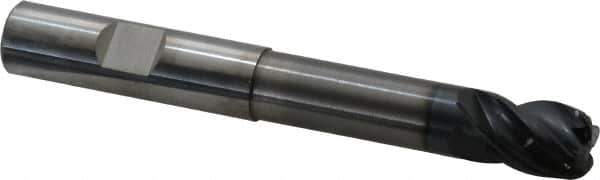 OSG - 1/2", 4 Flute, Single End, Solid Carbide, 0.12" Corner Radius End Mill - 4" OAL, 35° Helix, Right Hand Flute, 5/8" LOC, Right Hand Cut, 2-1/4" Extended Reach - USA Tool & Supply