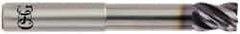 OSG - 3/4", 4 Flute, Single End, Solid Carbide, Corner Chamfer End Mill - 5-1/4" OAL, 35° Helix, Right Hand Flute, 1" LOC, Right Hand Cut, 3-1/4" Extended Reach - USA Tool & Supply