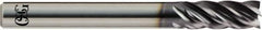 OSG - 5/8", 1-1/4" LOC, 5/8" Shank Diam, 3-1/2" OAL, 5 Flute, Solid Carbide Square End Mill - Single End, TiAlN Finish, Spiral Flute, 35° Helix, Centercutting, Right Hand Cut, Right Hand Flute, Series VG541 - USA Tool & Supply