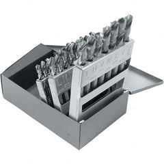 Chicago-Latrobe - 0.234 to 0.413", 118° Point, Bright Finish, High Speed Steel Screw Machine Length Drill Bit Set - USA Tool & Supply