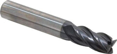 OSG - 12mm, 25mm LOC, 12mm Shank Diam, 76mm OAL, 4 Flute, Solid Carbide Square End Mill - Single End, TiAlN Finish, Spiral Flute, 35° Helix, Centercutting, Right Hand Cut, Right Hand Flute, Series HP441 - USA Tool & Supply