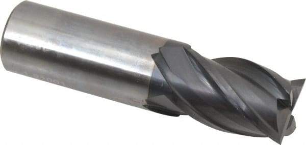 OSG - 1", 1-1/2" LOC, 1" Shank Diam, 4" OAL, 4 Flute, Solid Carbide Square End Mill - Single End, TiAlN Finish, Spiral Flute, 35° Helix, Centercutting, Right Hand Cut, Right Hand Flute, Series HP441 - USA Tool & Supply
