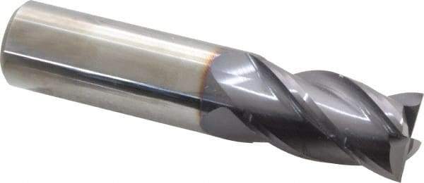 OSG - 22mm, 38mm LOC, 22mm Shank Diam, 102mm OAL, 4 Flute, Solid Carbide Square End Mill - Single End, TiAlN Finish, Spiral Flute, 35° Helix, Centercutting, Right Hand Cut, Right Hand Flute, Series HP441 - USA Tool & Supply