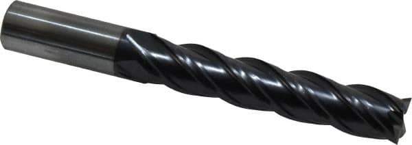 OSG - 1/2", 2-1/2" LOC, 1/2" Shank Diam, 4" OAL, 4 Flute, Solid Carbide Square End Mill - Single End, TiAlN Finish, Spiral Flute, 35° Helix, Centercutting, Right Hand Cut, Right Hand Flute, Series VG441 - USA Tool & Supply