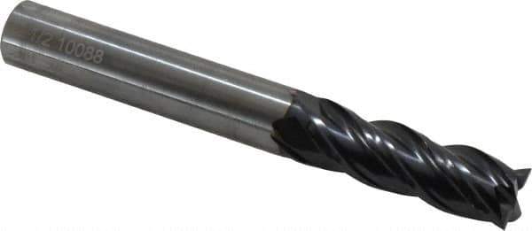OSG - 1/2", 1-1/2" LOC, 1/2" Shank Diam, 4" OAL, 4 Flute, Solid Carbide Square End Mill - Single End, TiAlN Finish, Spiral Flute, 35° Helix, Centercutting, Right Hand Cut, Right Hand Flute, Series VG441 - USA Tool & Supply