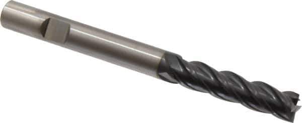 OSG - 3/8", 1-1/2" LOC, 3/8" Shank Diam, 4" OAL, 4 Flute, Solid Carbide Square End Mill - Single End, TiAlN Finish, Spiral Flute, 35° Helix, Centercutting, Right Hand Cut, Right Hand Flute, Series VG441 - USA Tool & Supply