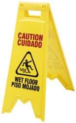 Ability One - Floor Sign - 11X28" YLW WET FLOOR SIGN - USA Tool & Supply