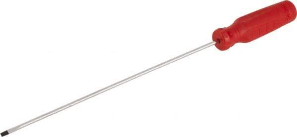 Proto - 286mm OAL Cabinet Slotted Screwdriver - 203mm Blade Length, Round Shank, Ergonomic Handle - USA Tool & Supply