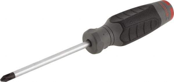 Proto - #2, 8-1/4" OAL, Standard Phillips Screwdriver - 4" Blade Length, Round Shank, Ergonomic Handle - USA Tool & Supply