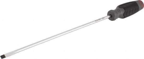 Proto - 413mm OAL Cabinet Slotted Screwdriver - 305mm Blade Length, Round Shank, Ergonomic Handle - USA Tool & Supply