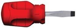 Proto - 83mm OAL Keystone Slotted Screwdriver - 38mm Blade Length, Round Shank, Ergonomic Handle - USA Tool & Supply