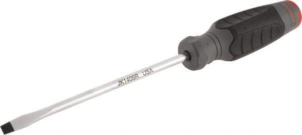 Proto - 260mm OAL Keystone Slotted Screwdriver - 152mm Blade Length, Round Shank, Ergonomic Handle - USA Tool & Supply