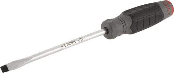 Proto - 267mm OAL Keystone Slotted Screwdriver - 152mm Blade Length, Round Shank, Ergonomic Handle - USA Tool & Supply