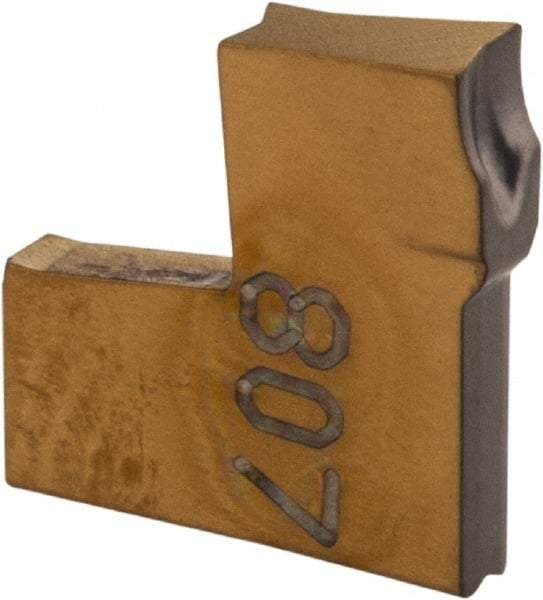 Iscar - TAG J IC807 Grade, 0.055" Cutting Width, Carbide Cutoff Insert - 8° Right Hand Lead Angle, 0.0063" Cnr Rad, TiAlN Coated, Single End - USA Tool & Supply