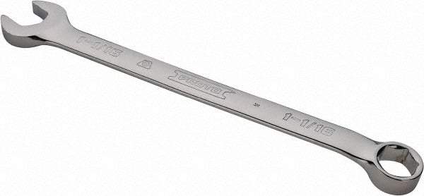 Proto - 1-1/16" 6 Point Combination Wrench - 15° Offset Angle, 14-7/8" OAL, Steel, Chrome Finish - USA Tool & Supply