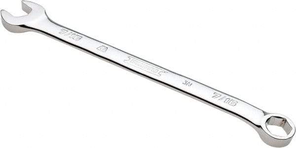 Proto - 7/16" 6 Point Combination Wrench - 15° Head Angle, 6-29/64" OAL, Steel, Chrome Finish - USA Tool & Supply