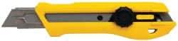 Stanley - Snap Utility Knife - 4-3/8" Blade, Yellow, Silver & Black Elastomer Plastic Handle, 1 Blade Included - USA Tool & Supply