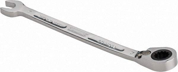 Proto - 7mm 12 Point Combination Wrench - 15° Head Angle, 5-5/32" OAL, Steel, Chrome Finish - USA Tool & Supply
