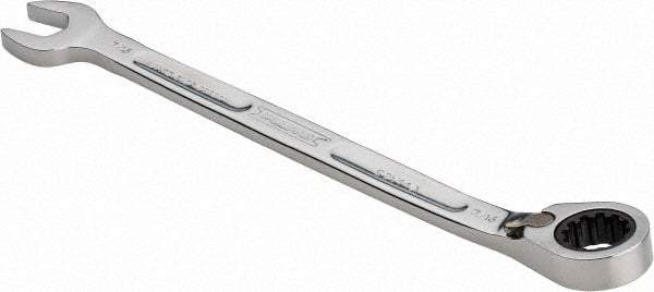 Proto - 7/16" 12 Point Combination Wrench - 15° Head Angle, 6-29/64" OAL, Steel, Chrome Finish - USA Tool & Supply