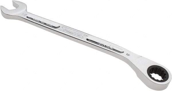 Proto - 1/2" 12 Point Combination Wrench - 15° Head Angle, 7-29/32" OAL, Steel, Chrome Finish - USA Tool & Supply