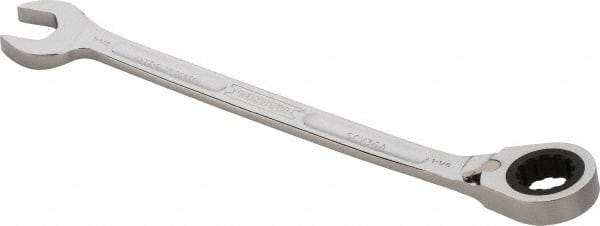 Proto - 1-1/8" 12 Point Combination Wrench - 15° Head Angle, 15-7/8" OAL, Steel, Chrome Finish - USA Tool & Supply