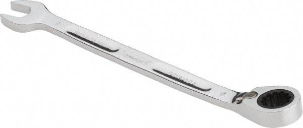 Proto - 9mm 12 Point Combination Wrench - 15° Head Angle, 5-43/64" OAL, Steel, Chrome Finish - USA Tool & Supply