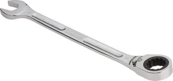 Proto - 24mm 12 Point Combination Wrench - 15° Head Angle, 13-5/16" OAL, Steel, Chrome Finish - USA Tool & Supply